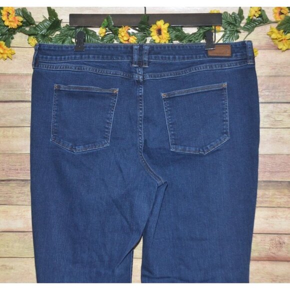 Lands' End Mid Rise Trouser Jeans Women Plus Size 18 Blue Stretch Denim 40X30 - Picture 6 of 11